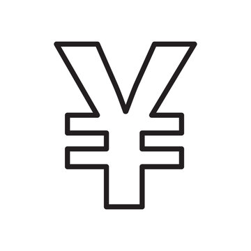 recommend clip art: Yen sign icon Simple thin outline