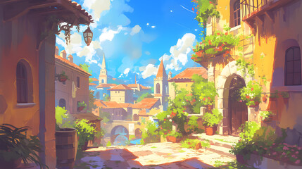 Old Town Streets landscape