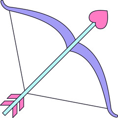 Cupid's Bow Icon Illustration Love and Romance