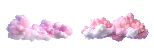 Pink clouds on transparent background
