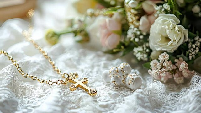 baby girl baptism concept. Selective focus