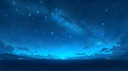 Naklejka premium Starry Night Sky landscape