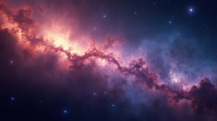 Fototapeta premium Nebula and galaxies in space. Abstract cosmos background