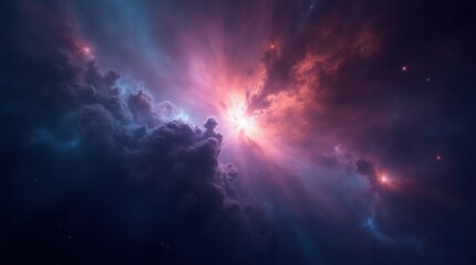 Nebula and galaxies in space. Abstract cosmos background