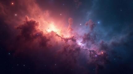 Naklejka premium Nebula and galaxies in space. Abstract cosmos background