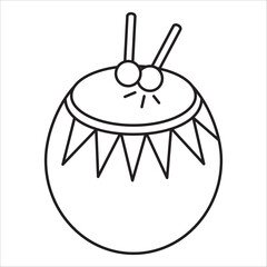 Drum or brdug icon outline vector