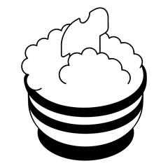 Submerge and soak the Shirt isometric vector design, Housekeeping symbol, Public health Custodial sign, Waste management illustration, Hand-Wash Clothes outline concept