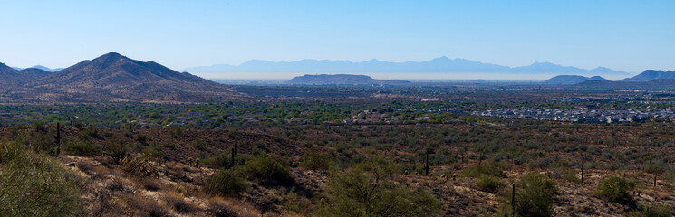 Smog over the Phoenix valley in Arizona