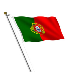 Portugal Flagpole with clipping path