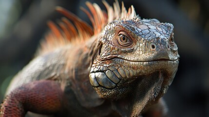 Obraz premium Close-up Portrait of a Red Iguana
