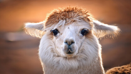 Fototapeta premium portrait of adorable alpaca lama