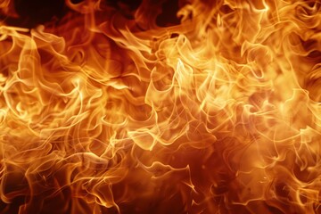 Fototapeta premium Abstract swirling flames and fire pattern with glowing orange and yellow hues.