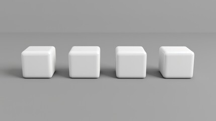 Four White Cubes in a Row