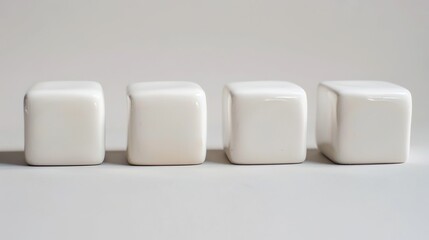 Four White Cubes in a Row