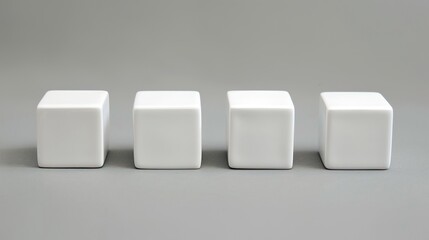 Four White Cubes in a Row