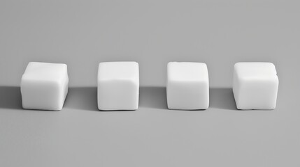 Four White Cubes in a Row