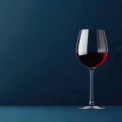 Elegant Red Wine Glass on Minimalist Background Displaying Sophistication