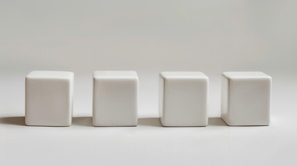 Four White Cubes in a Row