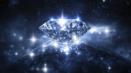 Brilliant Diamond in a Starry Galaxy