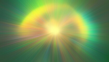 Obraz premium blurred color abstract rainbow circular defocused leak green yellow multicolor rays flickers zigzag gradient stripes lines beam lens flare on art light background