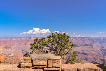 Grand Canyon and Clouds with a blue background Landscape 