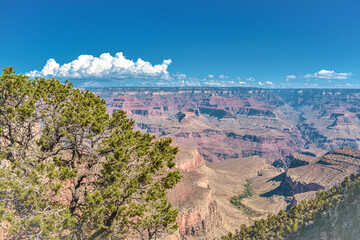 Grand Canyon and Clouds with a blue background Landscape 