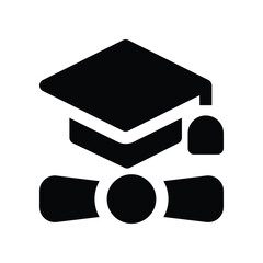 graduation icon. vector glyph icon for your website, mobile, presentation, and logo design.