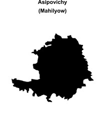 Obraz premium Asipovichy district blank outline map