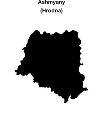 Obraz premium Ashmyany district blank outline map