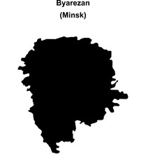 Byarezan district blank outline map