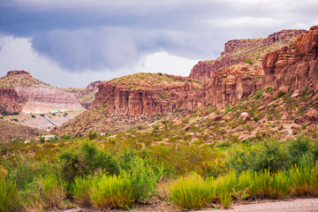 Mountains in Arizona while traveling through the desert