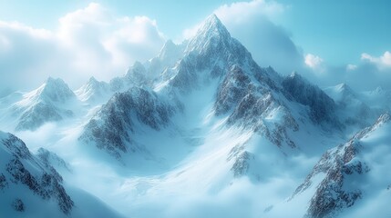 Obraz premium A beautiful close-up of a mountain range with sharp peaks and clear skies, perfect for an adventurous desktop wallpaper