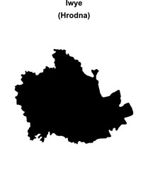 Obraz premium Iwye district blank outline map