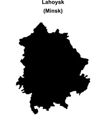 Fototapeta premium Lahoysk district blank outline map