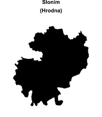 Obraz premium Slonim district blank outline map