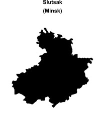 Obraz premium Slutsak district blank outline map