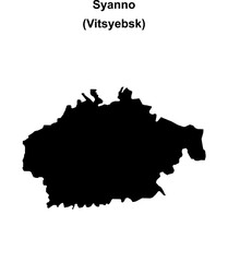 Obraz premium Syanno district blank outline map