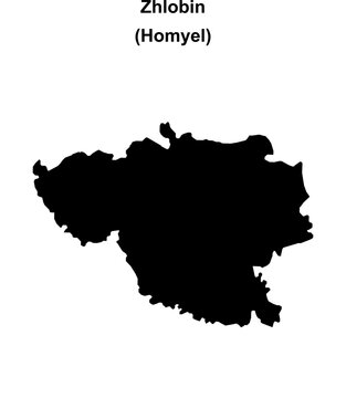 Zhlobin district blank outline map