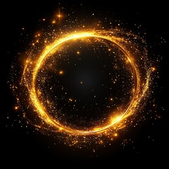 A glowing circular design with sparkling particles, creating a mystical and enchanting atmosphere.