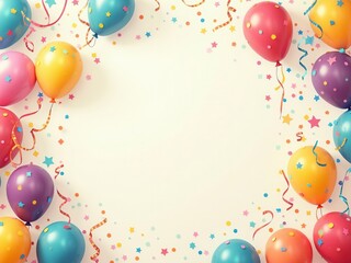 Festive Colorful Balloons & Confetti Party Background