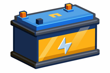  12V car battery isolated on white background 