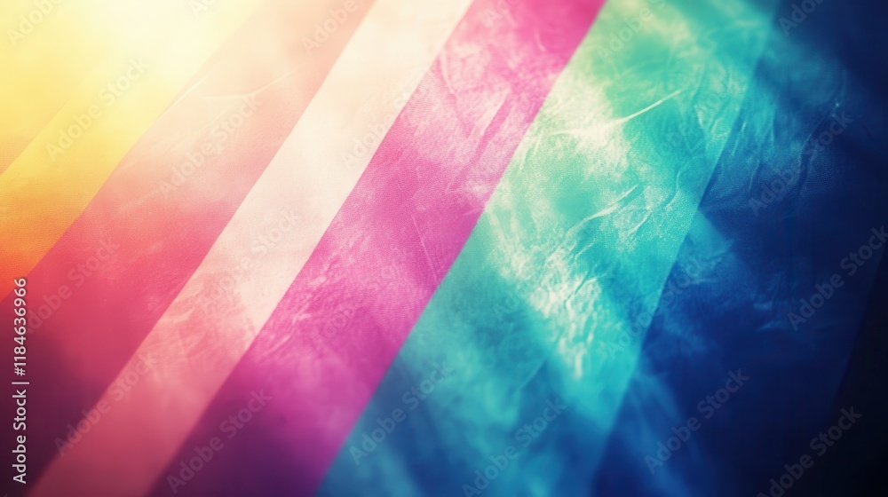 Poster a colorful image of a striped pattern with a blue stripe