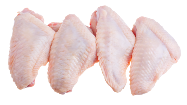 group of raw chicken wings isolated on white background PNG.AI GENERATED