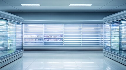Modern Retail Space with Empty Shelves and Bright Lighting