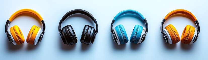 Colorful Headphones - Perfect for music, technology, and lifestyle projects.