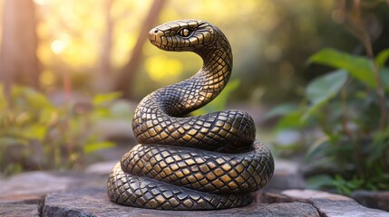 Fototapeta premium Serpentine Zodiac Statue in Soft Outdoor Lighting