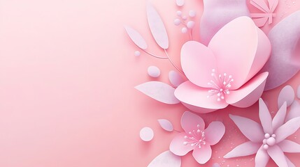 Delicate Pink Paper Flowers Floral Design