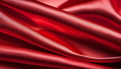 red satin fabric texture background with some smooth folds in it