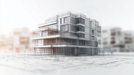 Architectural blueprint of a modern building.