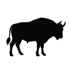 A bison bull vector silhouette